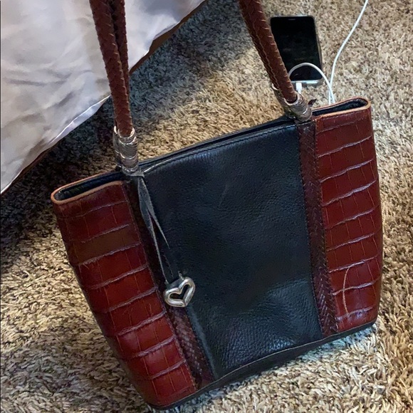 Brighton Delores black brown leather bag - Picture 1 of 8
